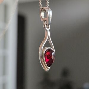 Amber Pendant 925 Sterling Silver Genuine Honey Baltic Amber Necklace